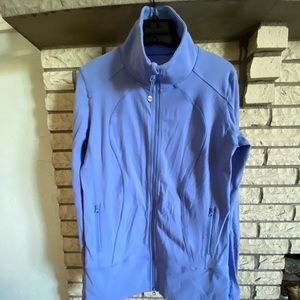 Zip up jacket, active jacket, periwinkle blue coat